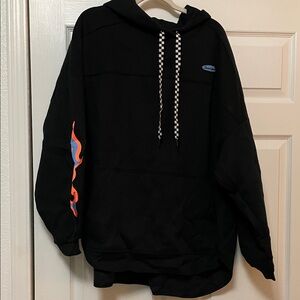 Savage X Fenty Black Sweater with Flame Sleeve size XL
